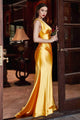 Ladivine CH164 - Satin One-Shoulder Fitted Evening Gown - Prom