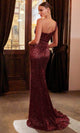 Ladivine CH182 - Sequin Ornate Asymmetric Dress - Prom