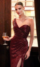 Ladivine CH182 - Sequin Ornate Asymmetric Dress - Prom
