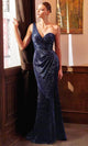 Ladivine CH182 - Sequin Ornate Asymmetric Dress - Prom