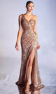 Ladivine CH182 - Sequin Ornate Asymmetric Dress - Prom