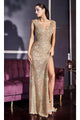 Ladivine CH198 - Sparkly Sequin Fitted Evening Gown - Prom
