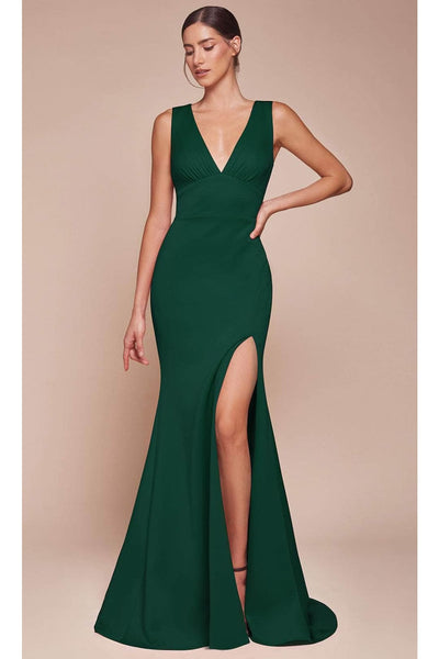 Ladivine CH395 – Sleeveless Prom Dress with Cutout Back - Prom