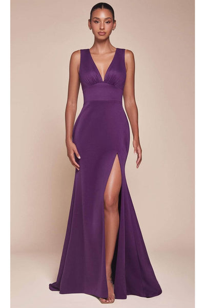 Ladivine CH395 – Sleeveless Prom Dress with Cutout Back - Prom