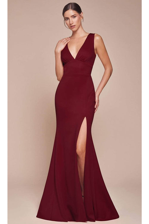 Ladivine CH395 – Sleeveless Prom Dress with Cutout Back - Prom