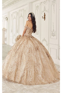 Ladivine Champagne Quinceanera Dress Ball Gown Sweet 16 by 15712 - Quinceanera Dresses