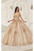 Ladivine Champagne Quinceanera Dress Ball Gown Sweet 16 by 15712 - Champagne / XS - Quinceanera Dresses