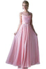 Ladivine CJ236 - Illusion Bateau Pleated A-Line Dress - Prom