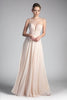 Ladivine CJ251 - Illusion Neck A-Line Chiffon Evening Gown - Prom