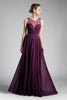 Ladivine CJ251 - Illusion Neck A-Line Chiffon Evening Gown - Prom