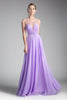 Ladivine CJ251 - Illusion Neck A-Line Chiffon Evening Gown - Prom