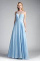 Ladivine CJ251 - Illusion Neck A-Line Chiffon Evening Gown - Prom