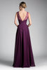 Ladivine CJ251 - Illusion Neck A-Line Chiffon Evening Gown - Prom