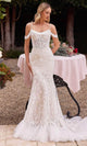 Ladivine CK703W - Cold Shoulder Embroidered Bridal Dress - Prom
