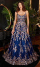 Ladivine CM323 - Floral Glitter Prom Evening Dress - Prom