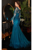 Ladivine CM327 - Embroidered Trumpet Gown - Prom