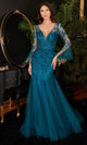 Ladivine CM327 - Embroidered Trumpet Gown - Prom