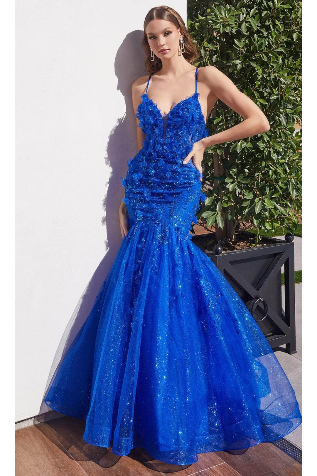 Ladivine CM328 - Embellished Lace-Up Prom Evening Gown - Prom