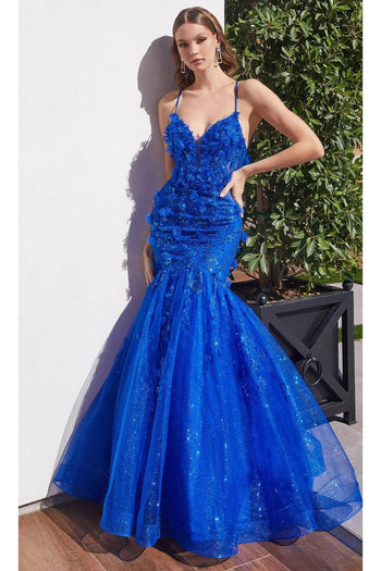 Ladivine CM328 - Embellished Lace-Up Prom Evening Gown - Prom