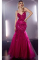 Ladivine CM328 - Embellished Lace-Up Prom Evening Gown - Prom