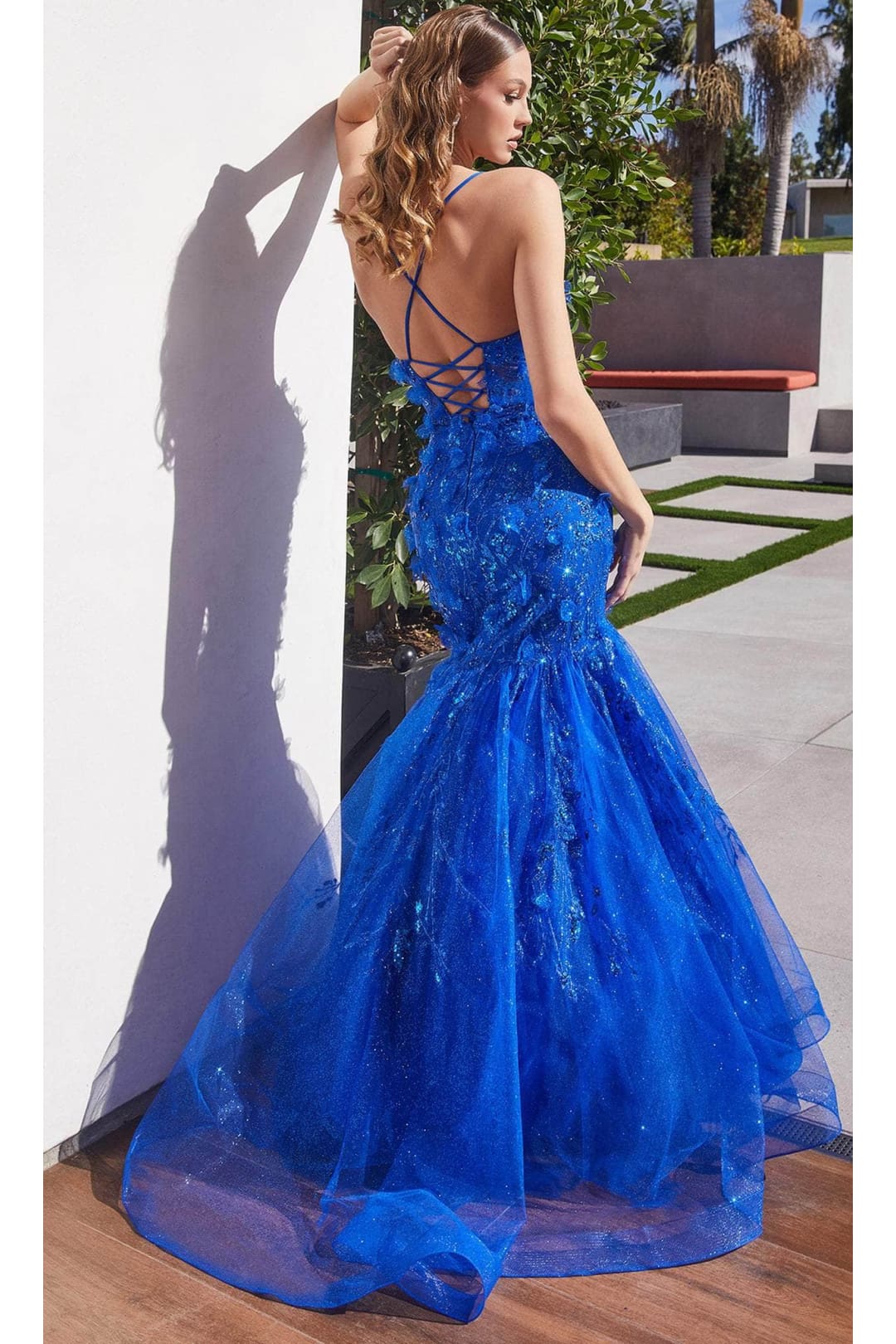 Ladivine CM328 - Embellished Lace-Up Prom Evening Gown - Prom