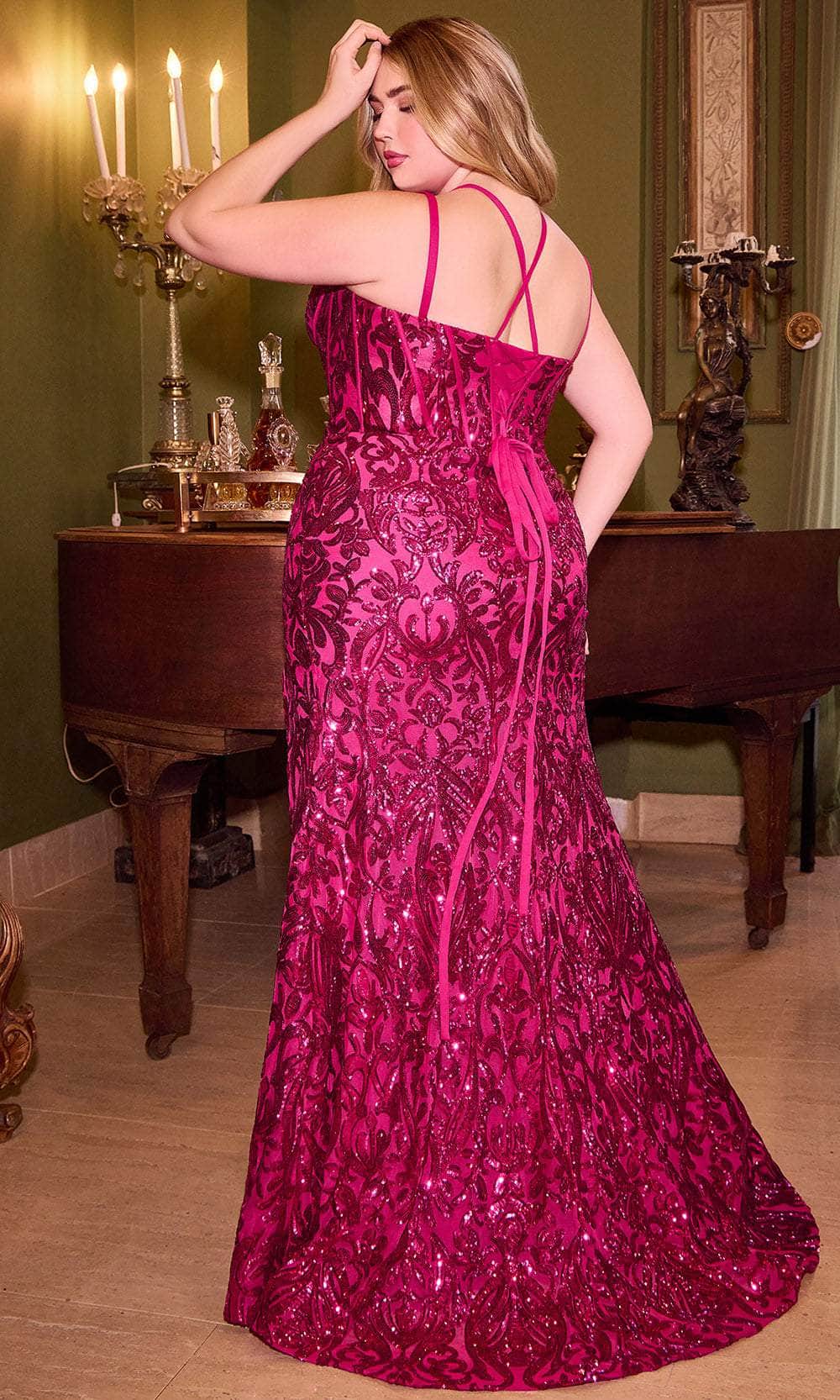 Ladivine CM334C - Sequin Sleeveless Corset Prom Dress - Prom