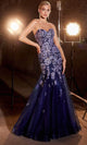 Ladivine CM340 - Floral Sweetheart Prom Gown - Prom