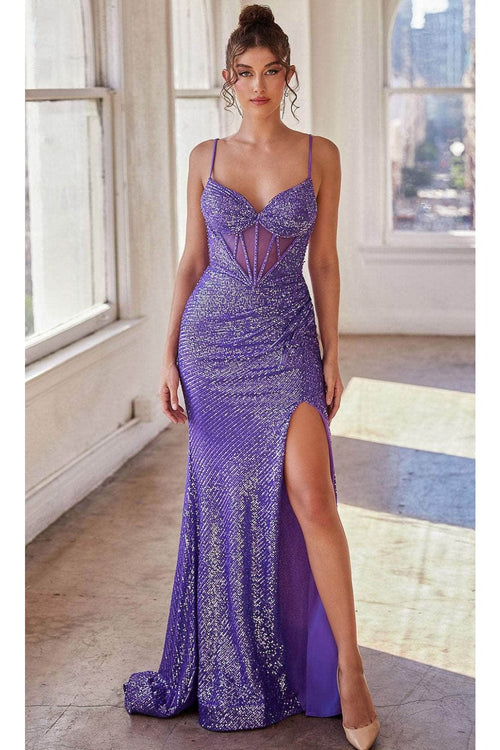 Ladivine CM342 - Sequin Sleeveless Prom Gown - Prom