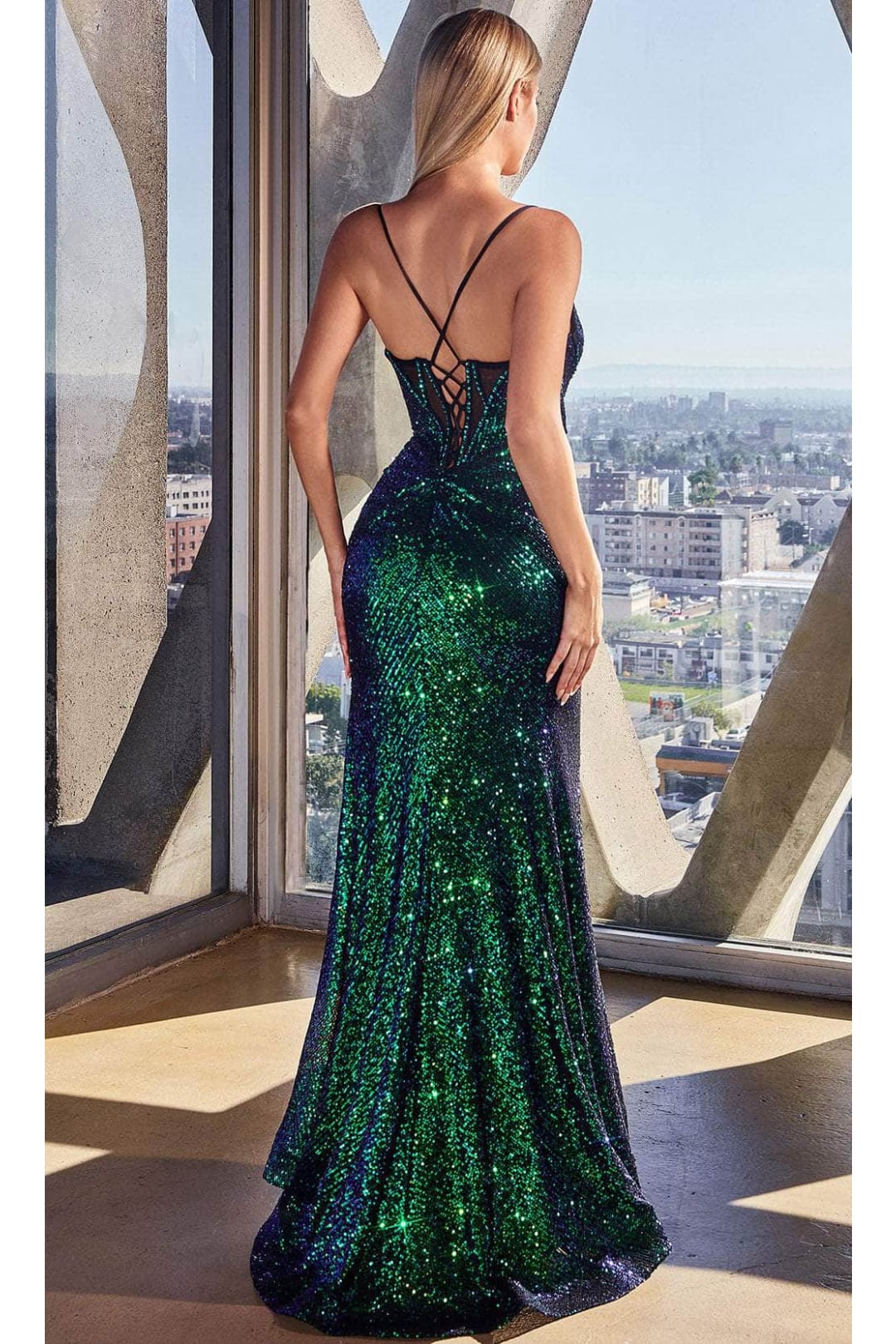 Ladivine CM342 - Sequin Sleeveless Prom Gown - Prom