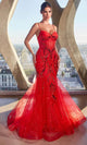 Ladivine CM352 Sleeveless Mermaid Gown with Train - Prom
