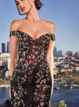 Ladivine CM354 - Off-Shoulder Mermaid Prom Gown