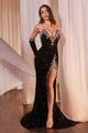 Ladivine CP639 - Crystal Beaded Sheath Evening Dress - Prom