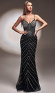 Ladivine CD840 - Sequined Lace Appliqué Gown - Prom