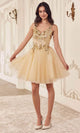 Ladivine CY019 - Applique Corset Cocktail Dress - Prom