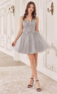 Ladivine CY019 - Applique Corset Cocktail Dress - Prom