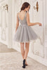 Ladivine CY019 V-Neck Lace Applique Glitter Homecoming Dress - Dress