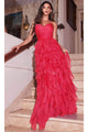 Ladivine CZ0027 – A-Line Evening Dress with Ruffles - Prom