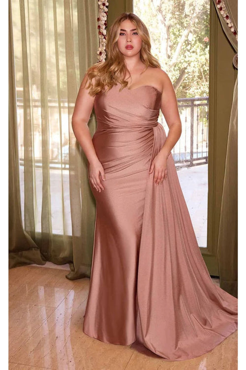 Ladivine Dusty Rose Plus Size Prom Dress Long Formal Evening Gown PT004C - Dusty-Rose / 18 - Dress