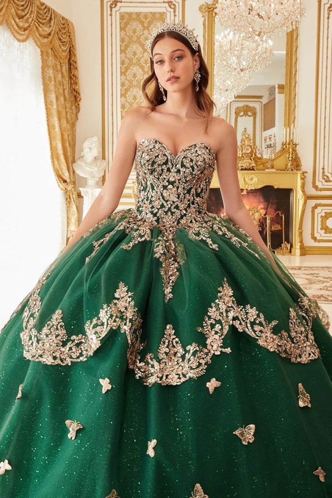 Ladivine Emerald Quinceanera Dress Ball Gown Sweet 16 by 15721 - Quinceanera Dresses