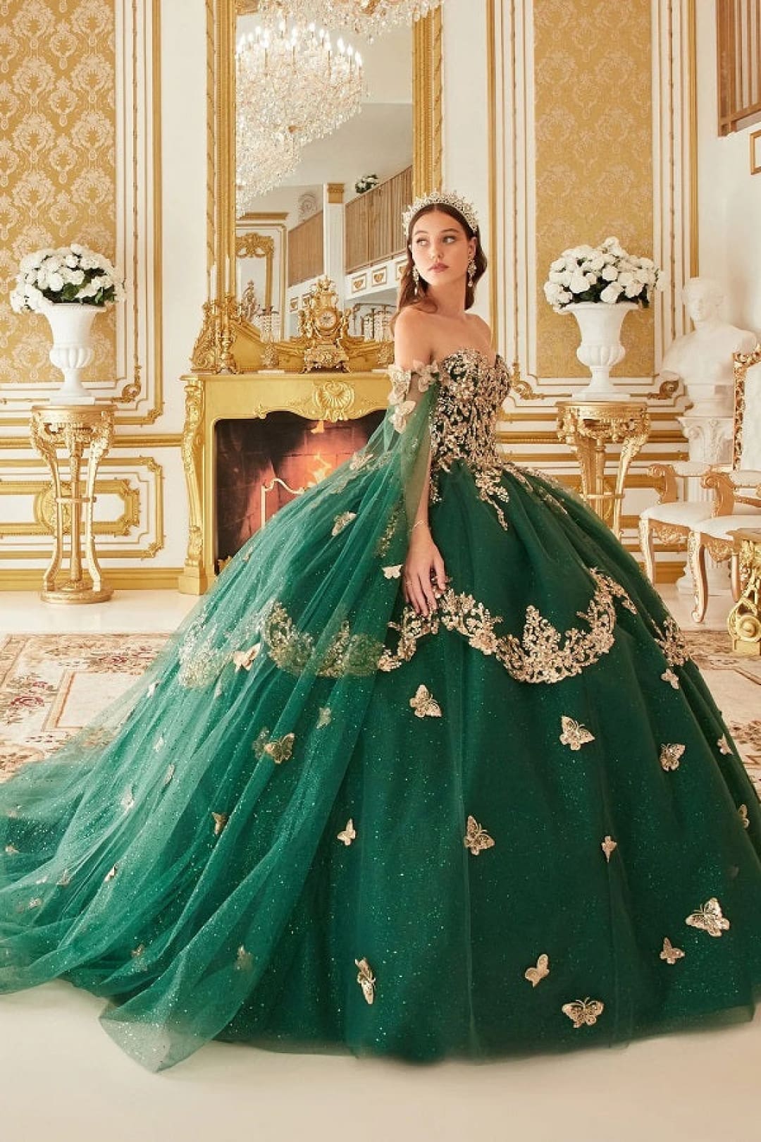 Ladivine Emerald Quinceanera Dress Ball Gown Sweet 16 by 15721 - Quinceanera Dresses