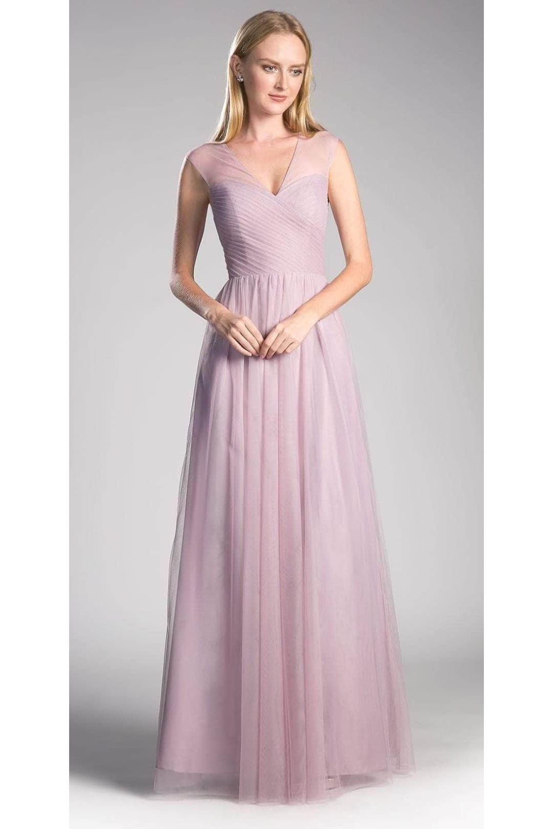 Ladivine ET320 - Pleated Top A-Line Gown Flowing Skirt - Prom