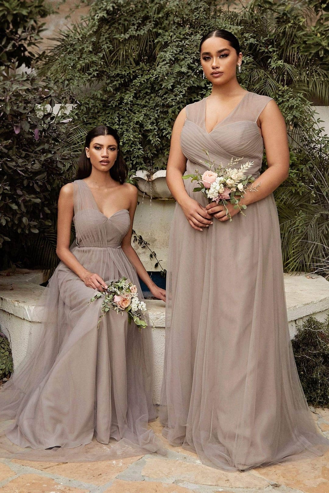 Ladivine ET320 - Pleated Top A-Line Gown Flowing Skirt - Prom
