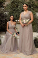 Ladivine ET320 - Pleated Top A-Line Gown Flowing Skirt - Prom