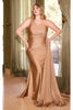 Ladivine Gold Plus Size Prom Dress Long Formal Evening Gown PT004C - Gold / 18 - Dress