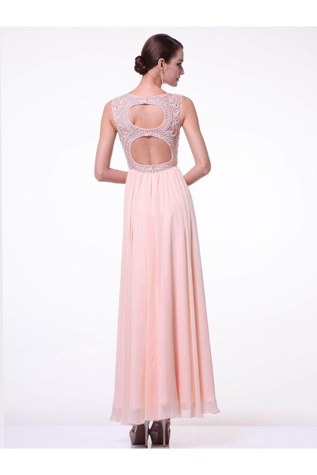 Ladivine J710 - Embellished Jewel Neck A-line Gown - Prom