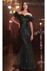 Ladivine J818 - Ruffled Tulle Gathered Prom Evening Gown - Prom