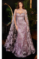 Ladivine J834 - Glitter Cape Prom Evening Dress - Prom