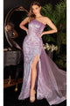 Ladivine J851 - Glitter Overskirt Classic Prom Dress - Prom