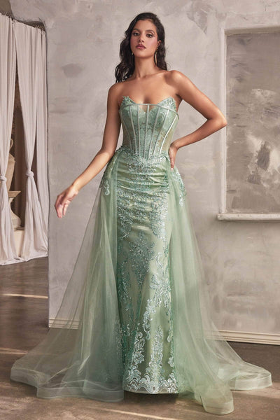 Ladivine J858 – Embroidered Off-Shoulder Sheath Dress - Prom