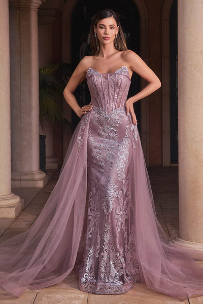 Ladivine J858 – Embroidered Off-Shoulder Sheath Dress - Prom